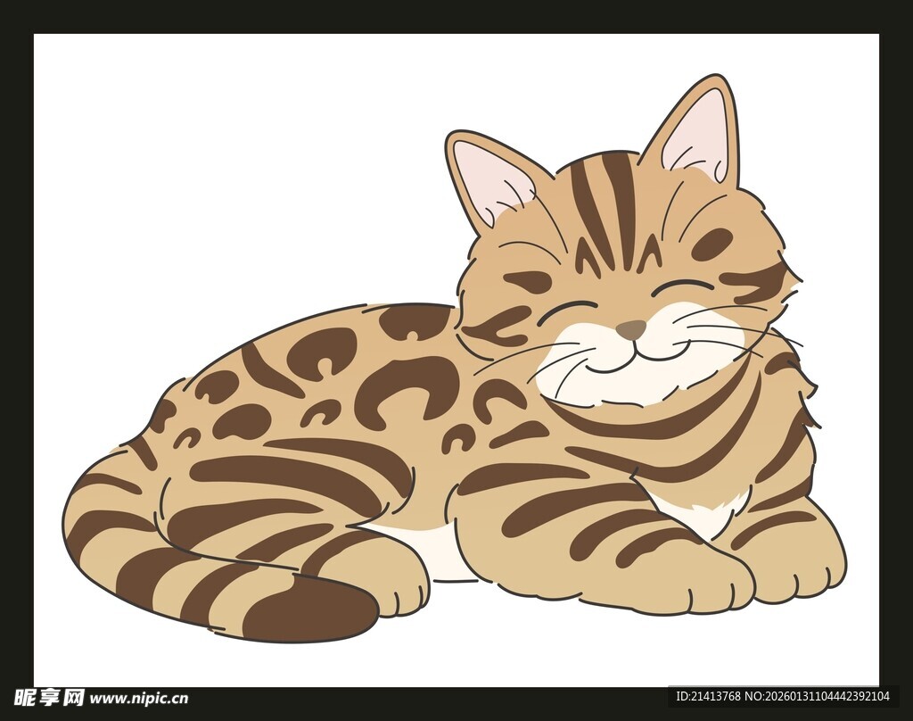 趴着的斑纹猫咪