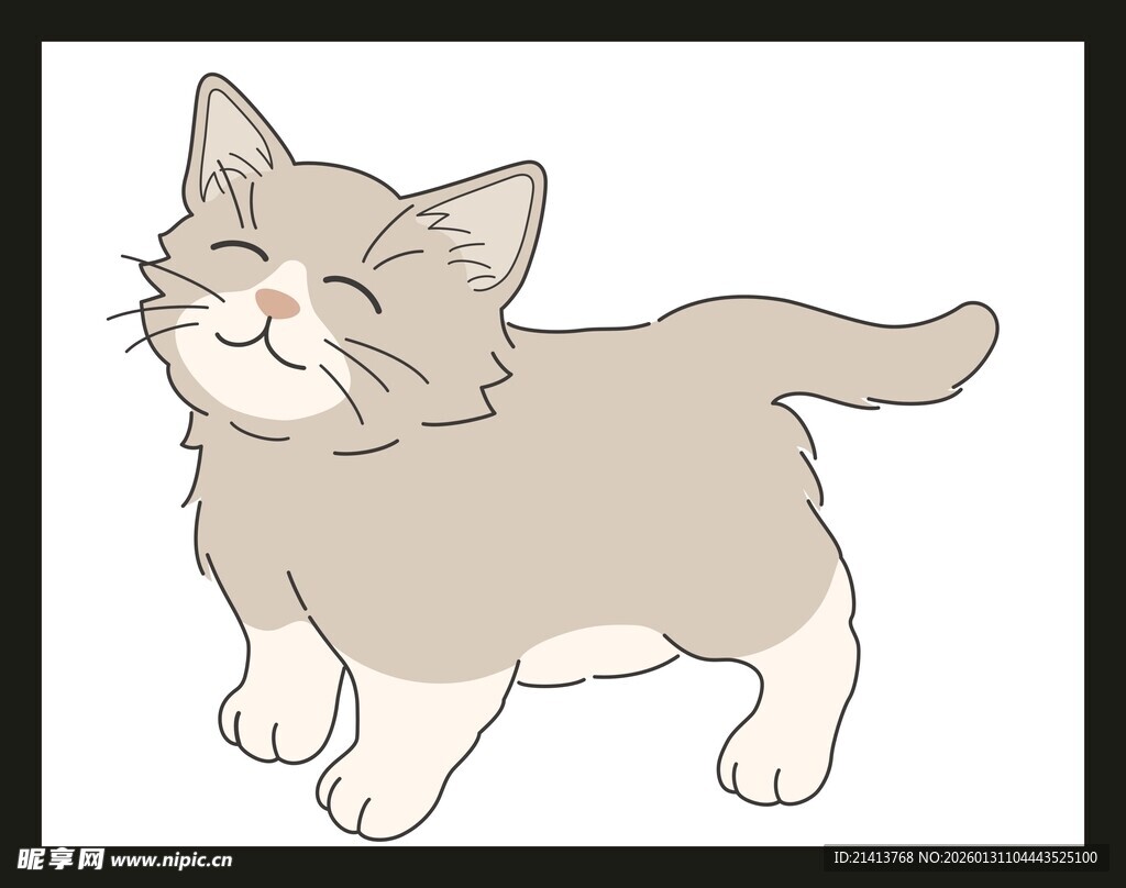 可爱小猫闭眼享受时刻