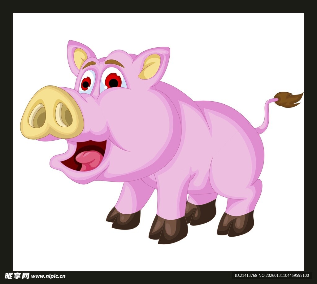 可爱粉色小猪卡通形象