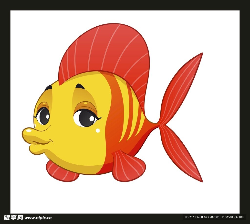 可爱卡通小金鱼