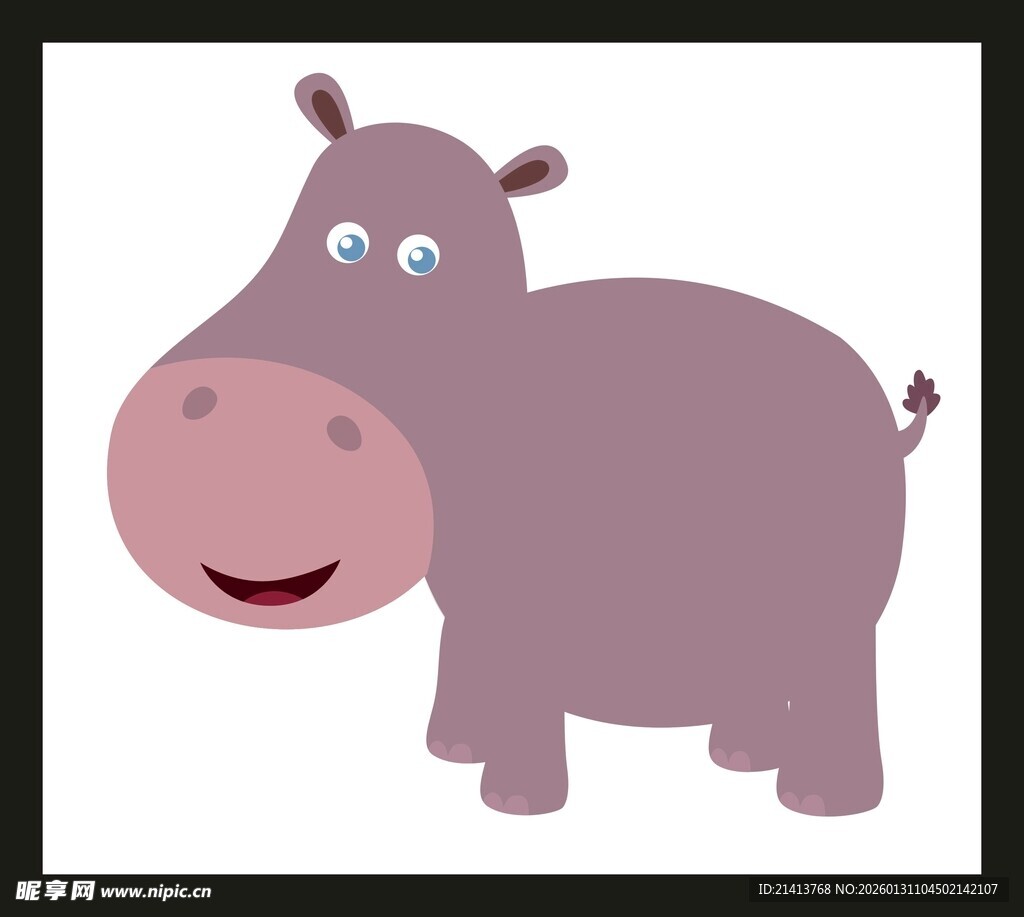 可爱卡通河马形象