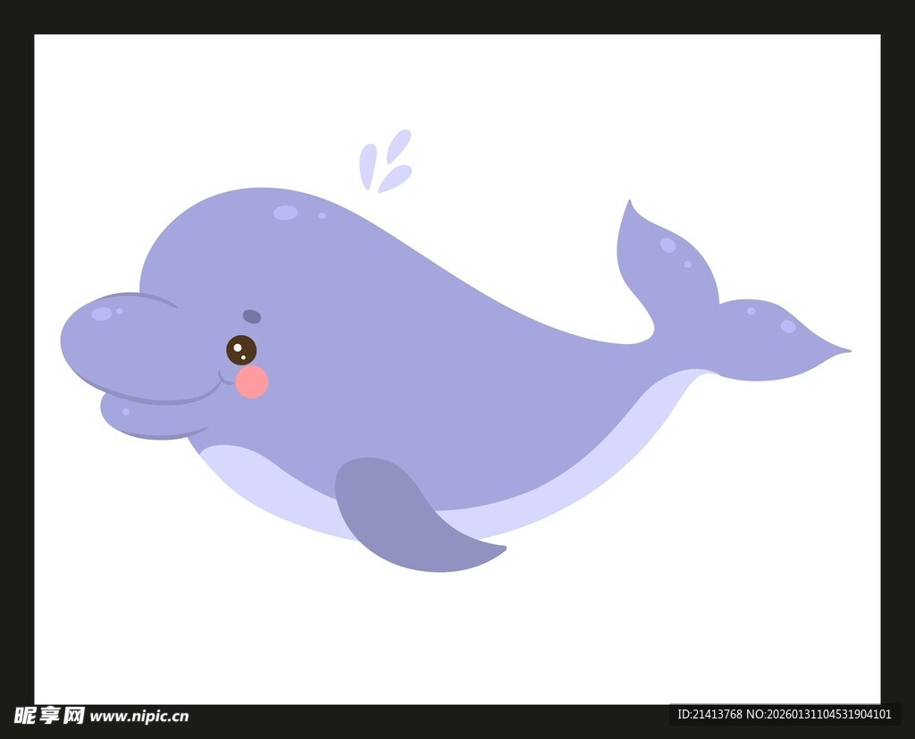 可爱卡通小鲸鱼形象