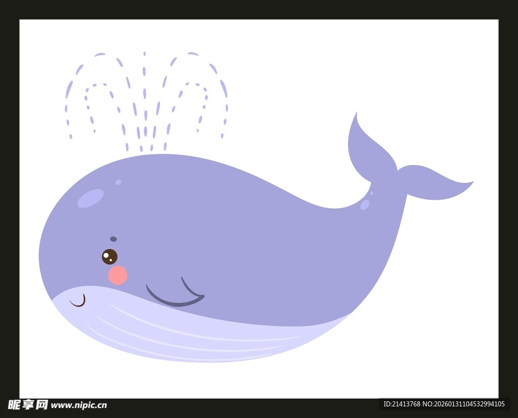 可爱卡通小鲸鱼插画