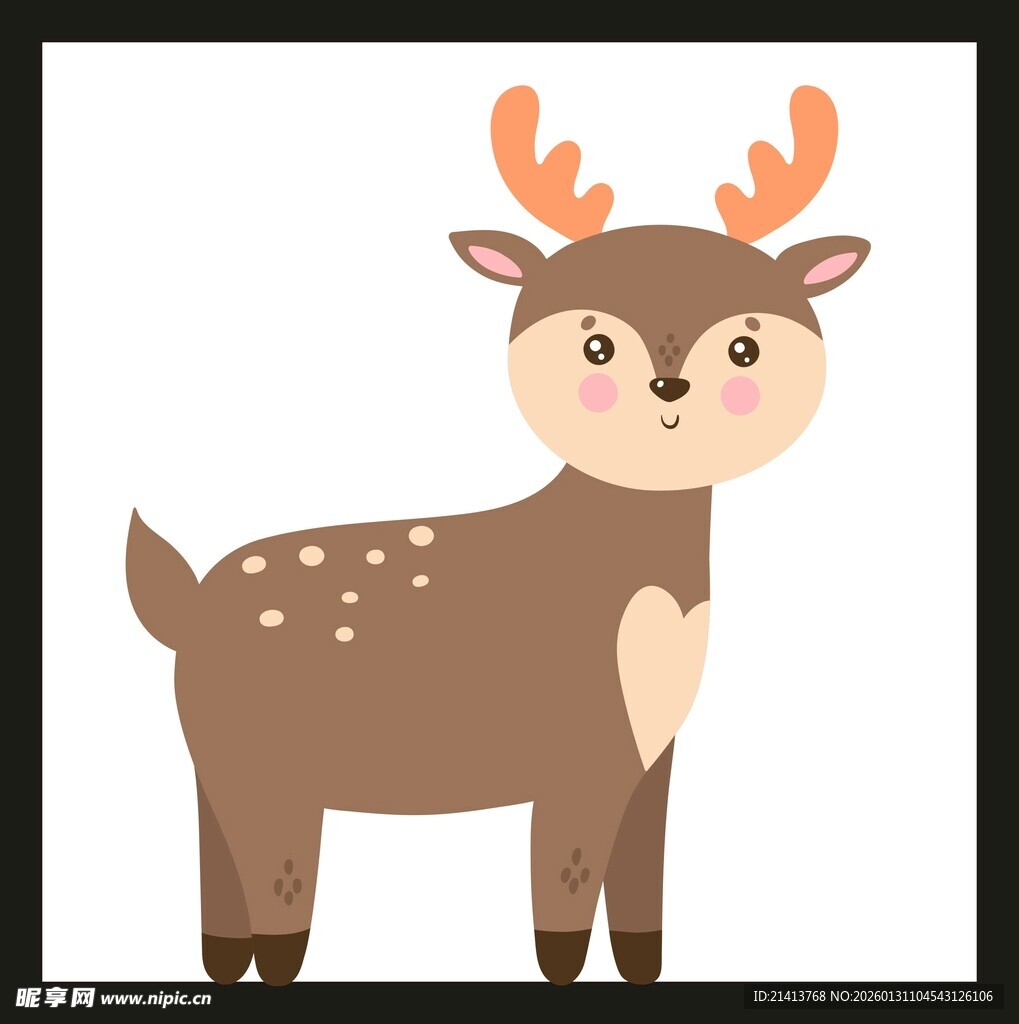 可爱小鹿卡通形象