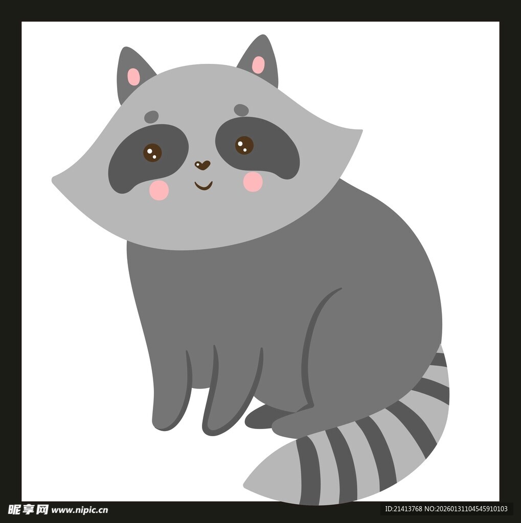 可爱浣熊卡通形象