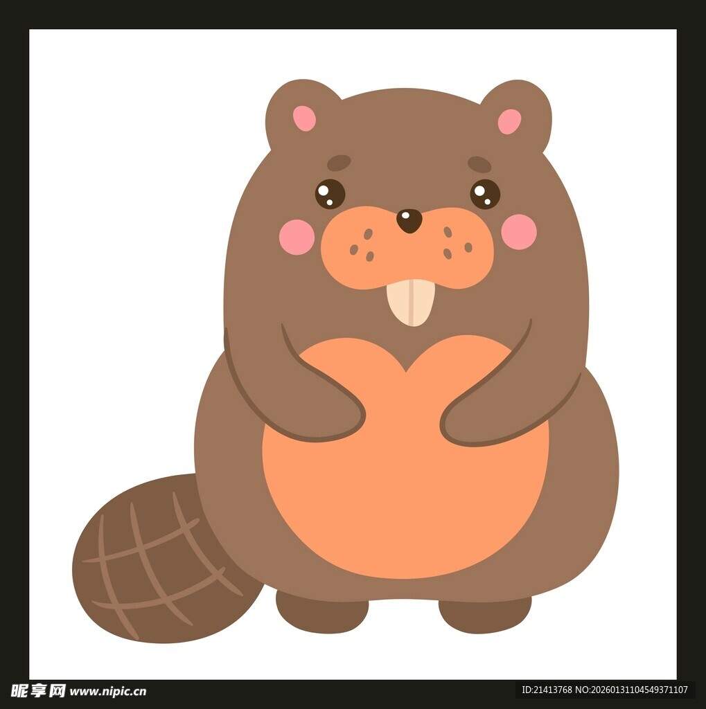 可爱卡通海狸形象展示