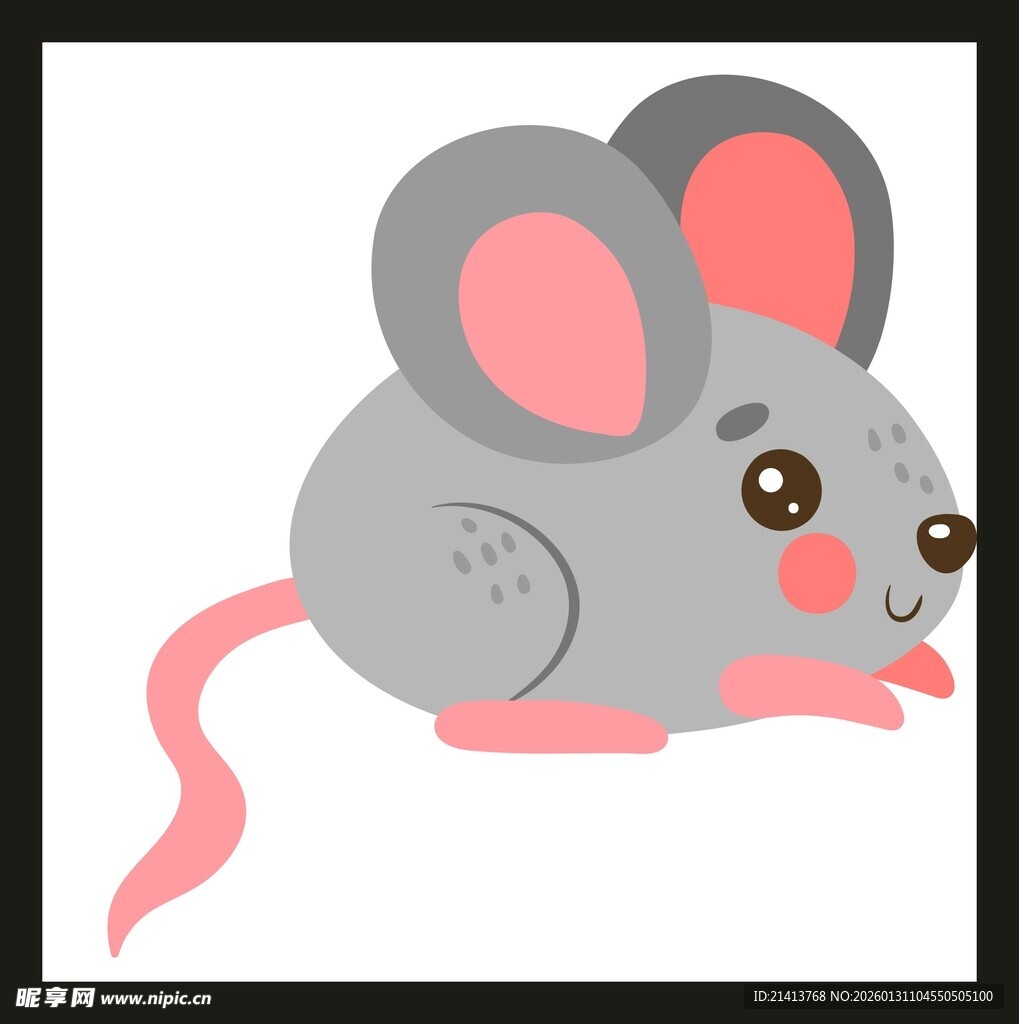 可爱小灰鼠卡通形象