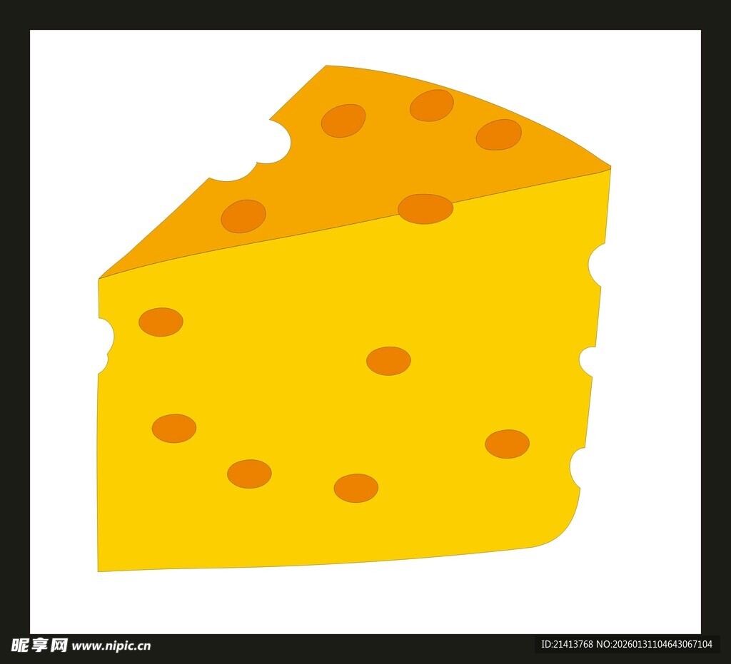 卡通风格的黄色奶酪块