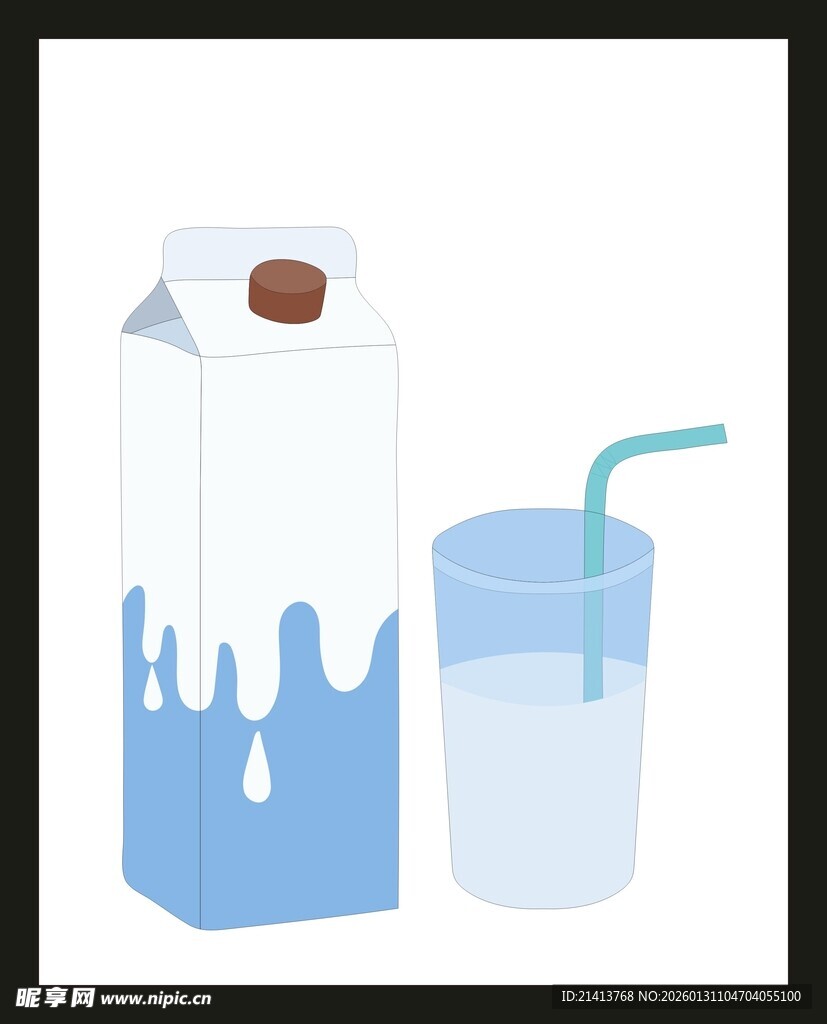 牛奶盒与玻璃杯的倾倒画面