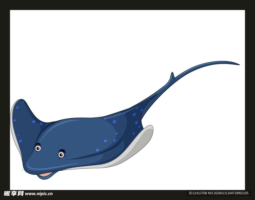 蓝色蝠鲼插画