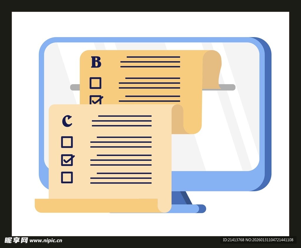 电脑前的文件与任务清单