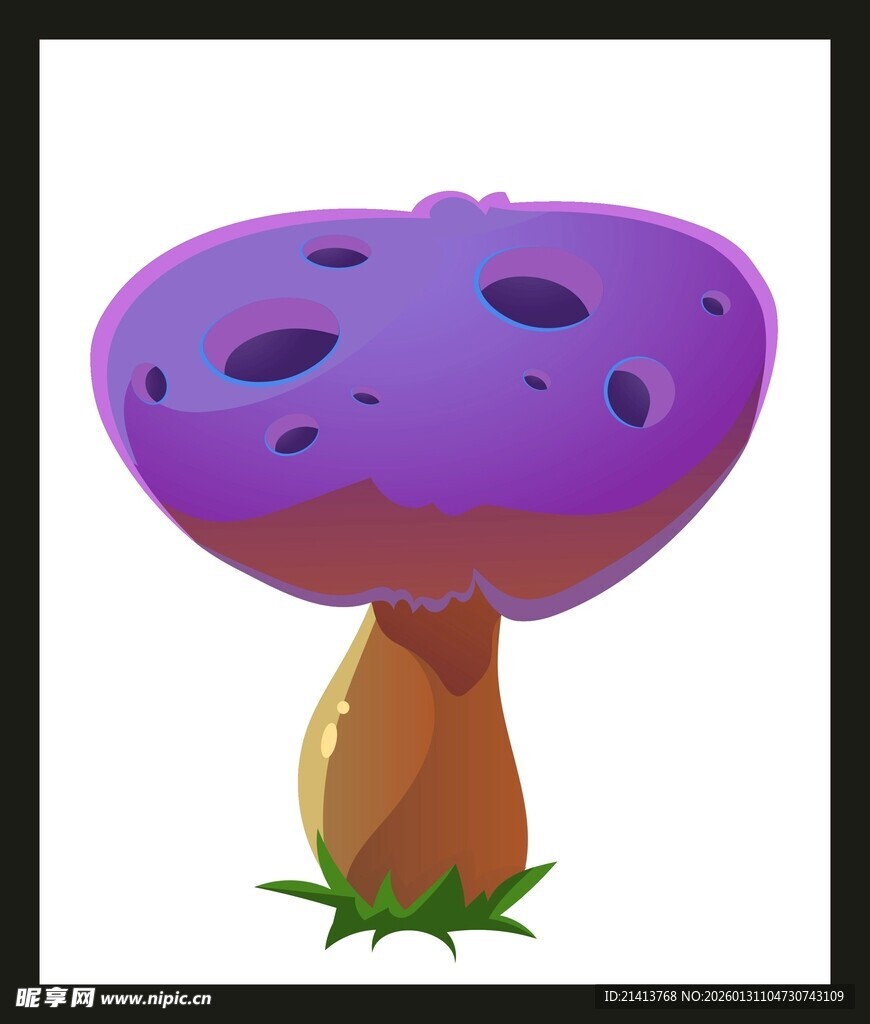 紫色蘑菇卡通形象