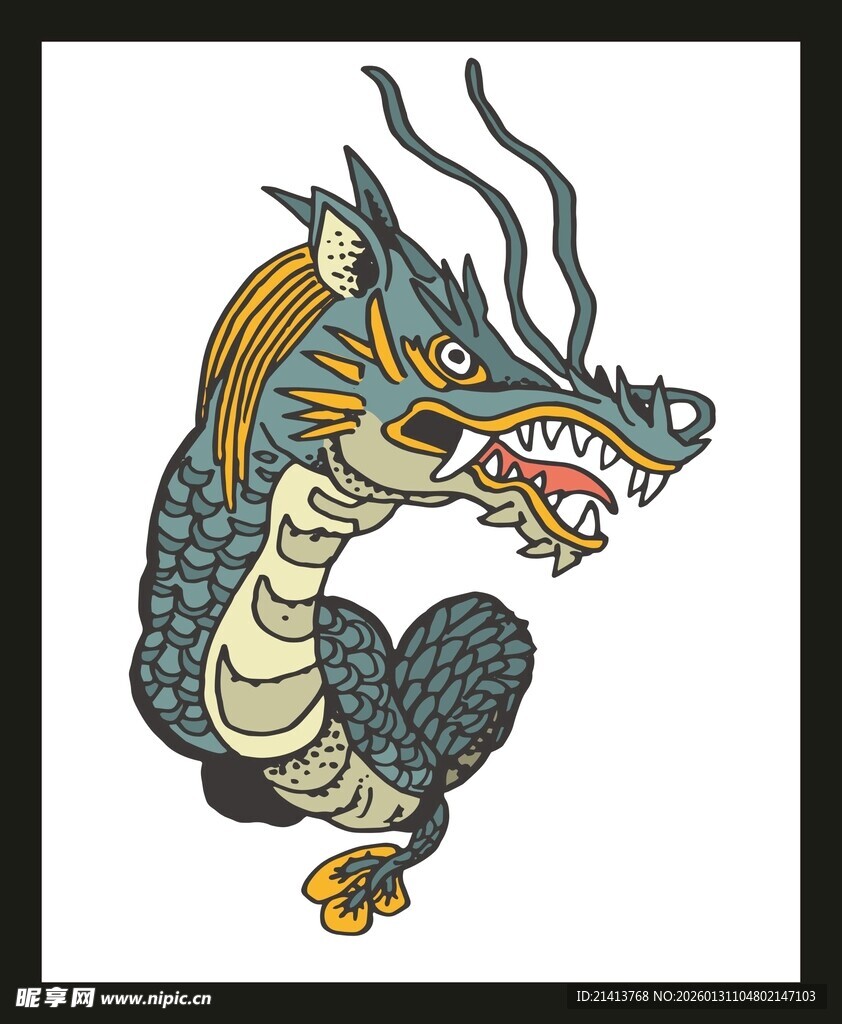 传统风格龙形图案