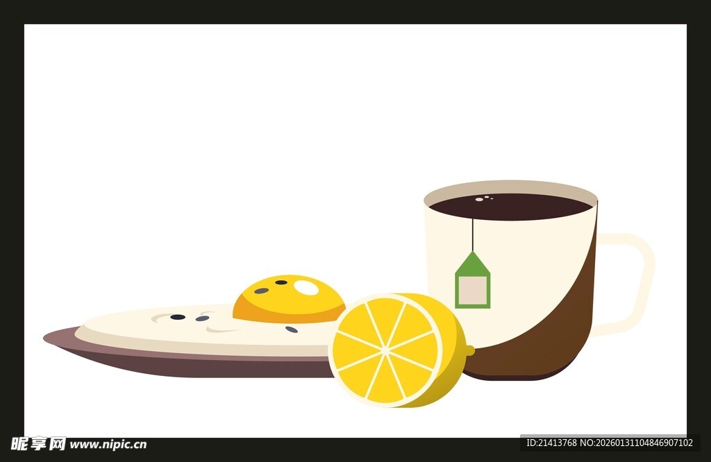 柠檬饮品与糕点组合