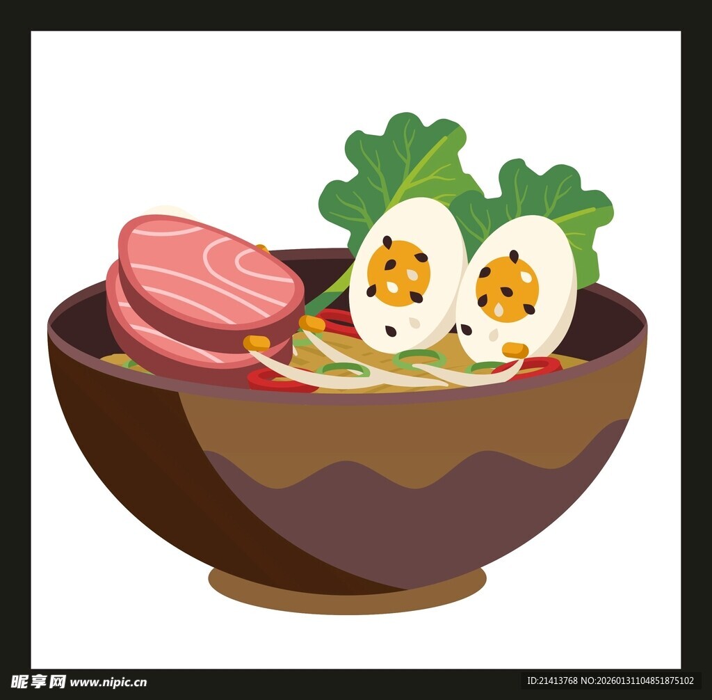 美味日式拉面碗中呈现