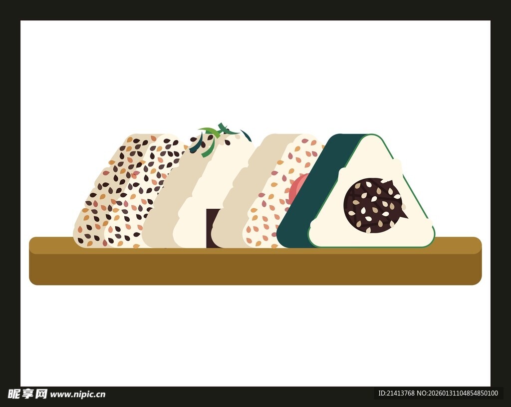 多彩寿司插画展示