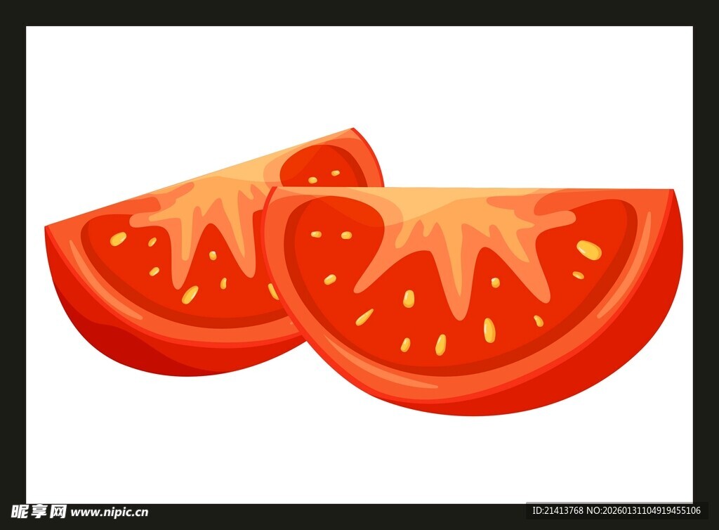 两片新鲜番茄切片