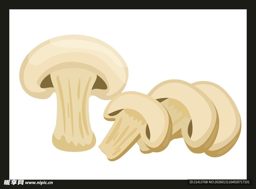 新鲜平菇切片展示