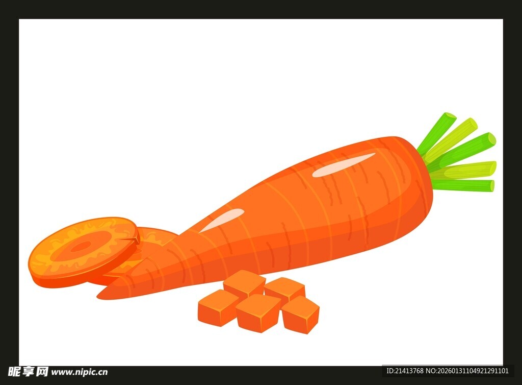 卡通胡萝卜及切片