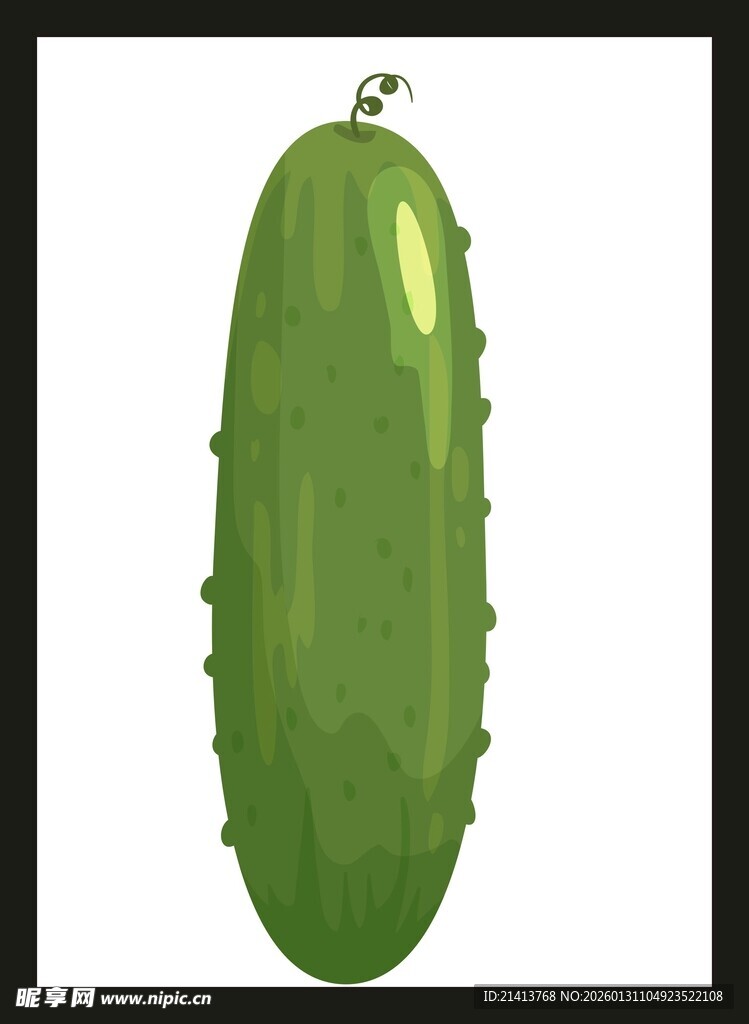 一根鲜绿的带刺黄瓜