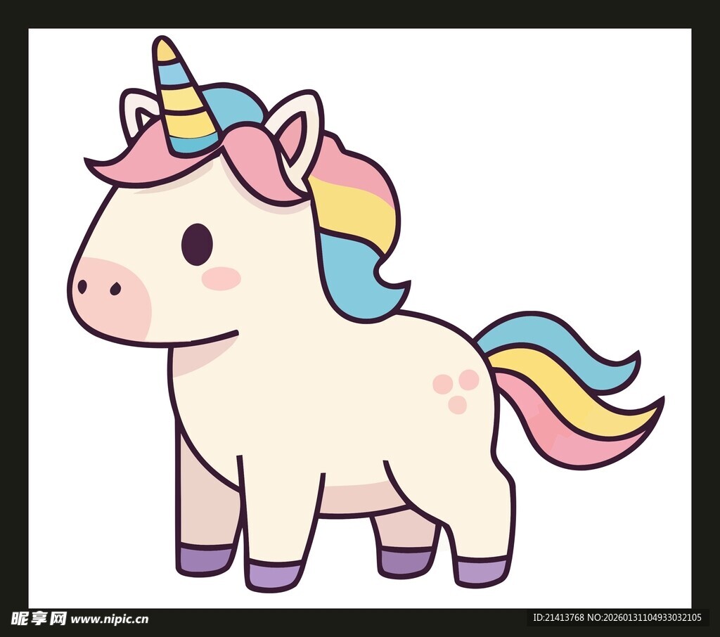 可爱独角兽卡通形象