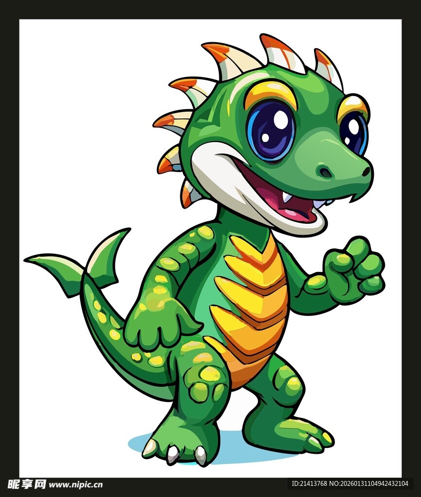 可爱绿色卡通小恐龙