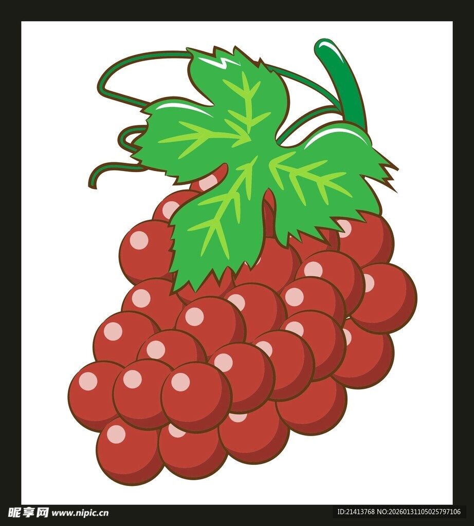 卡通红醋栗插画