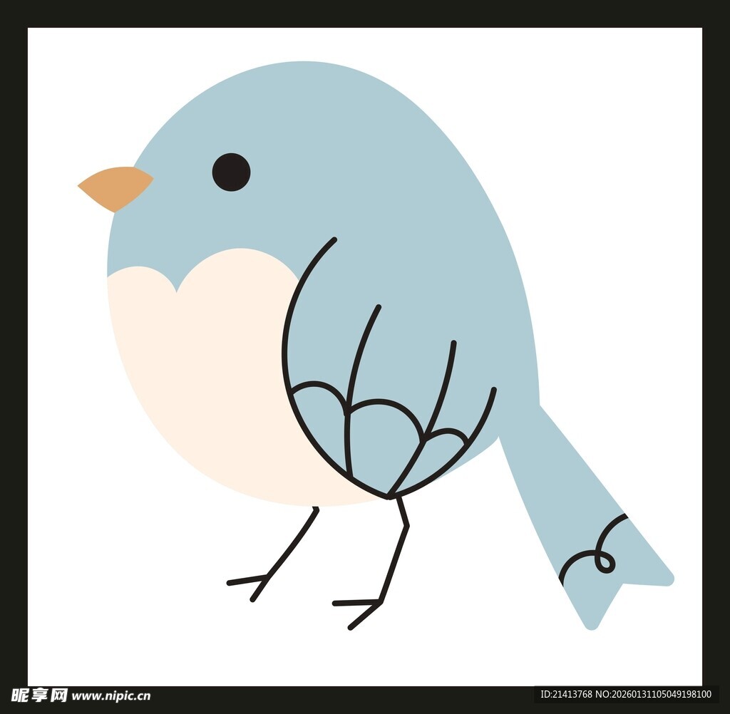 简约风小鸟插画