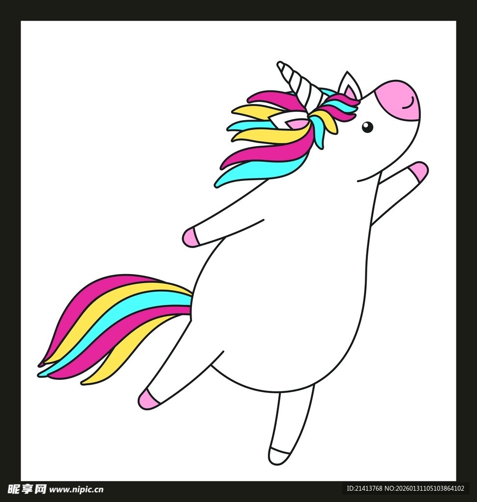 可爱独角兽欢快起舞