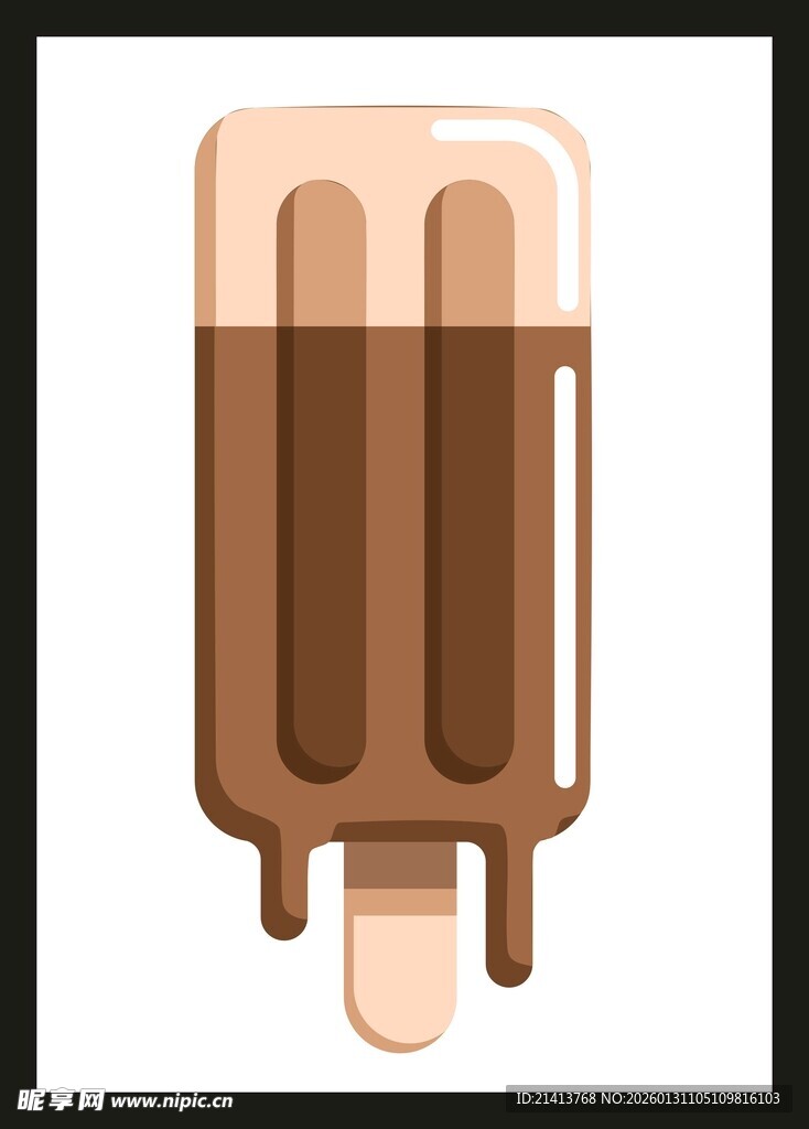 巧克力味冰棍插画