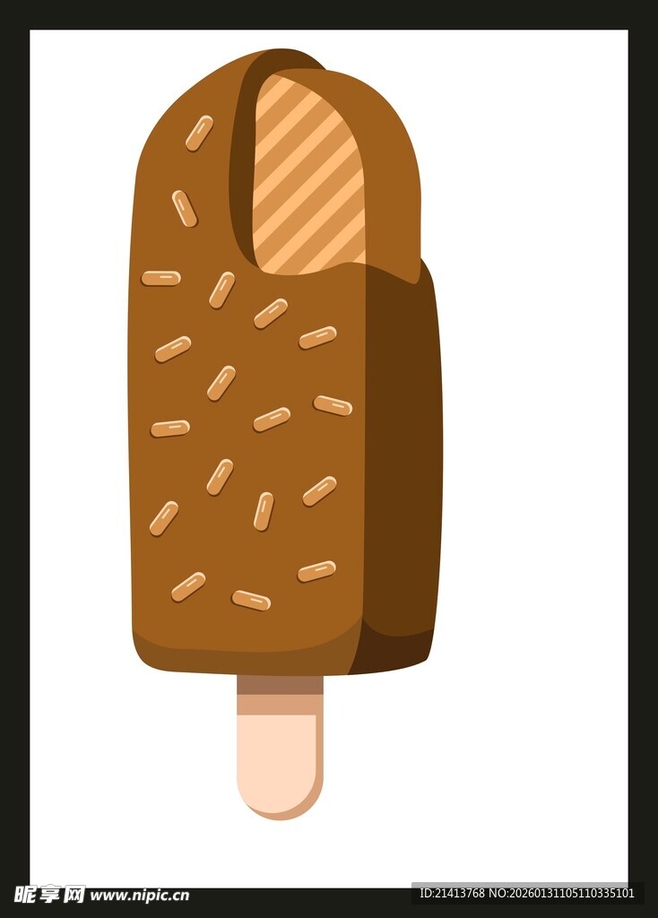 巧克力脆皮坚果冰棍