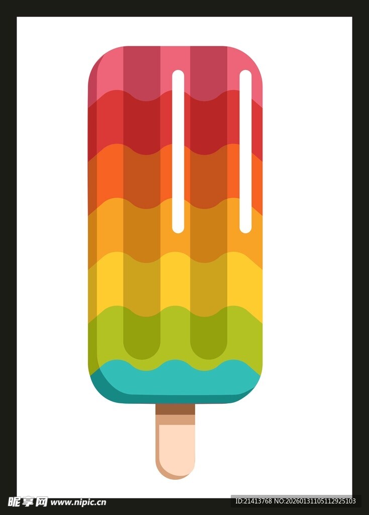 多彩彩虹冰棍