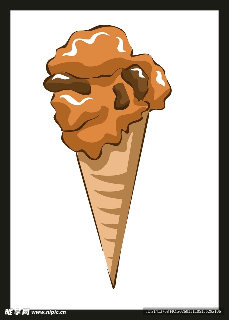 巧克力味冰淇淋甜筒