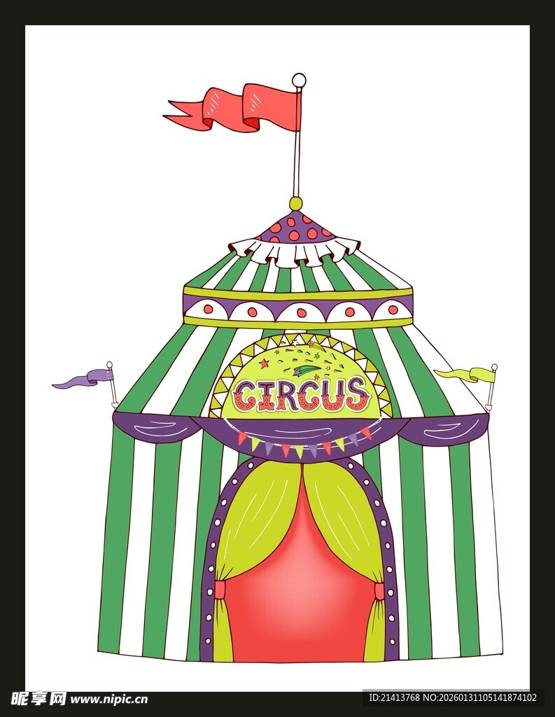 彩色马戏团帐篷