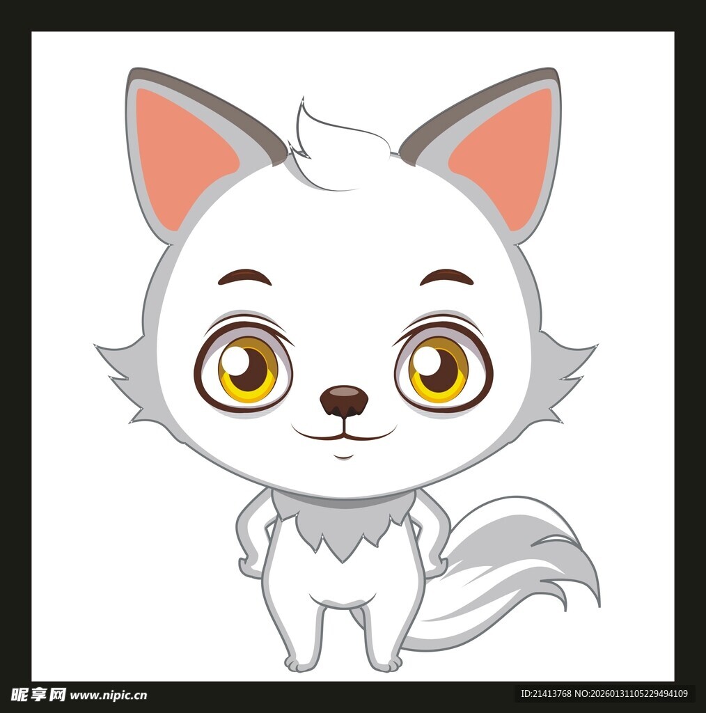 可爱小白猫卡通形象