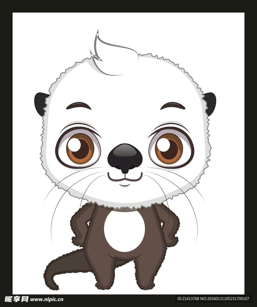 可爱卡通海獭形象