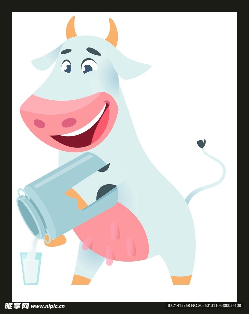 卡通牛手持吹风机吹毛