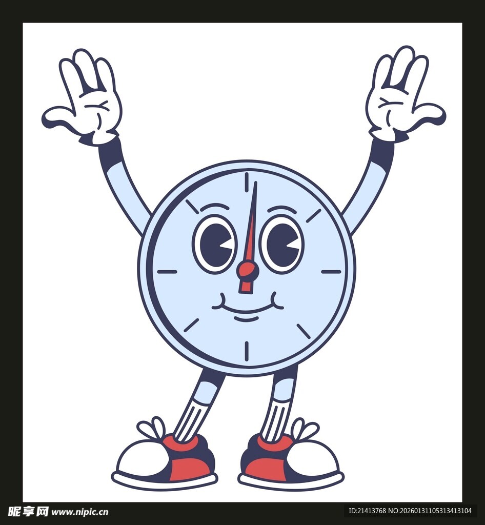 卡通时钟形象活力满满
