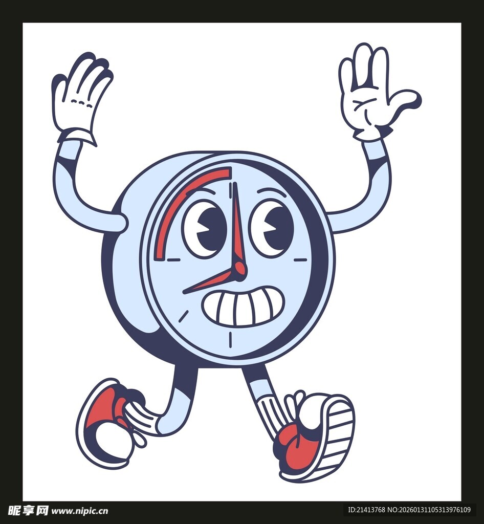 奔跑的卡通时钟