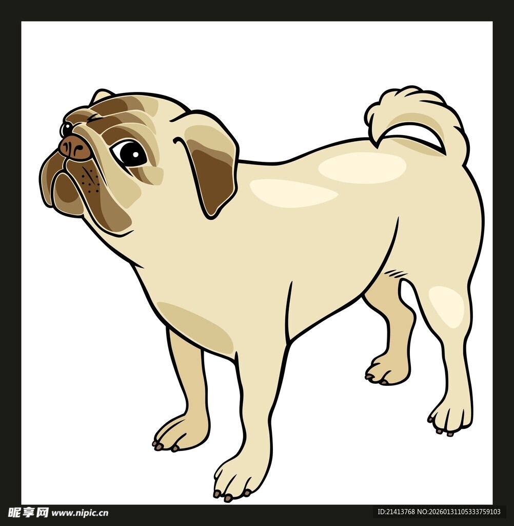 可爱哈巴狗卡通形象