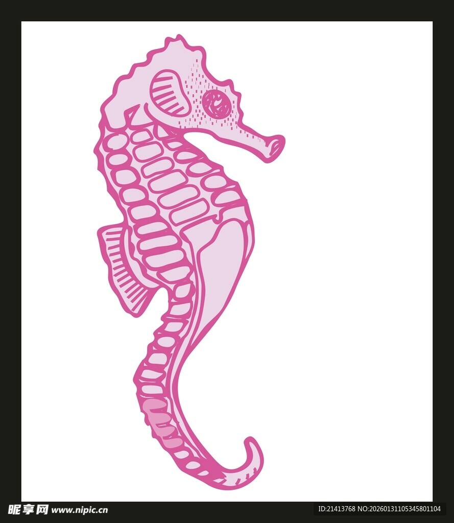 粉色海马图案设计