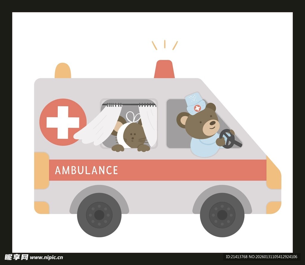 救护车上的小动物们