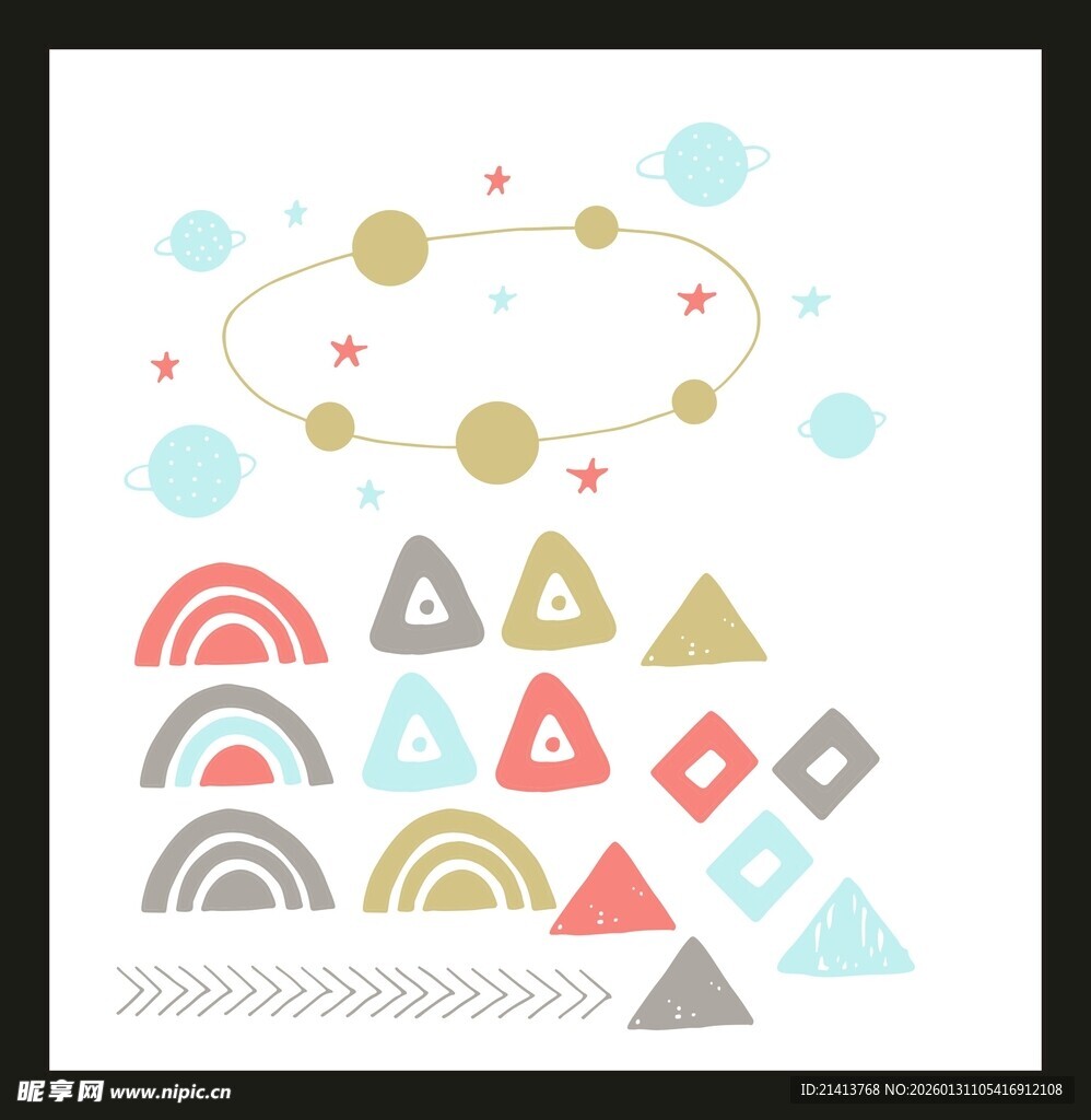 几何彩虹图形装饰图案