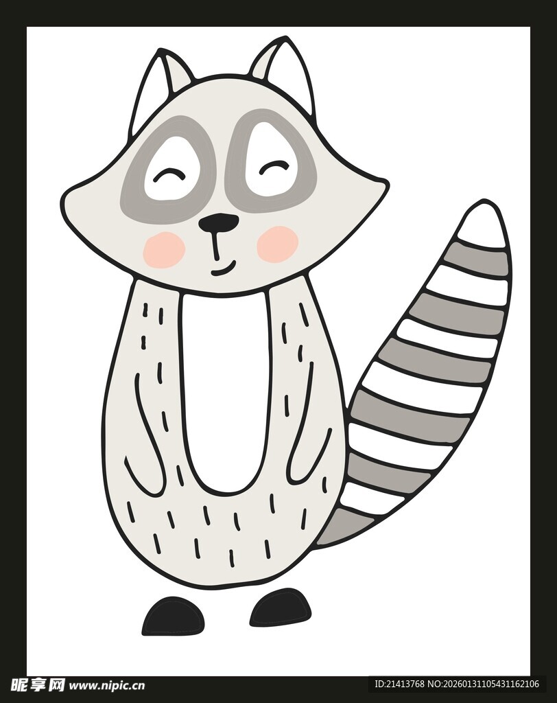 可爱浣熊卡通形象