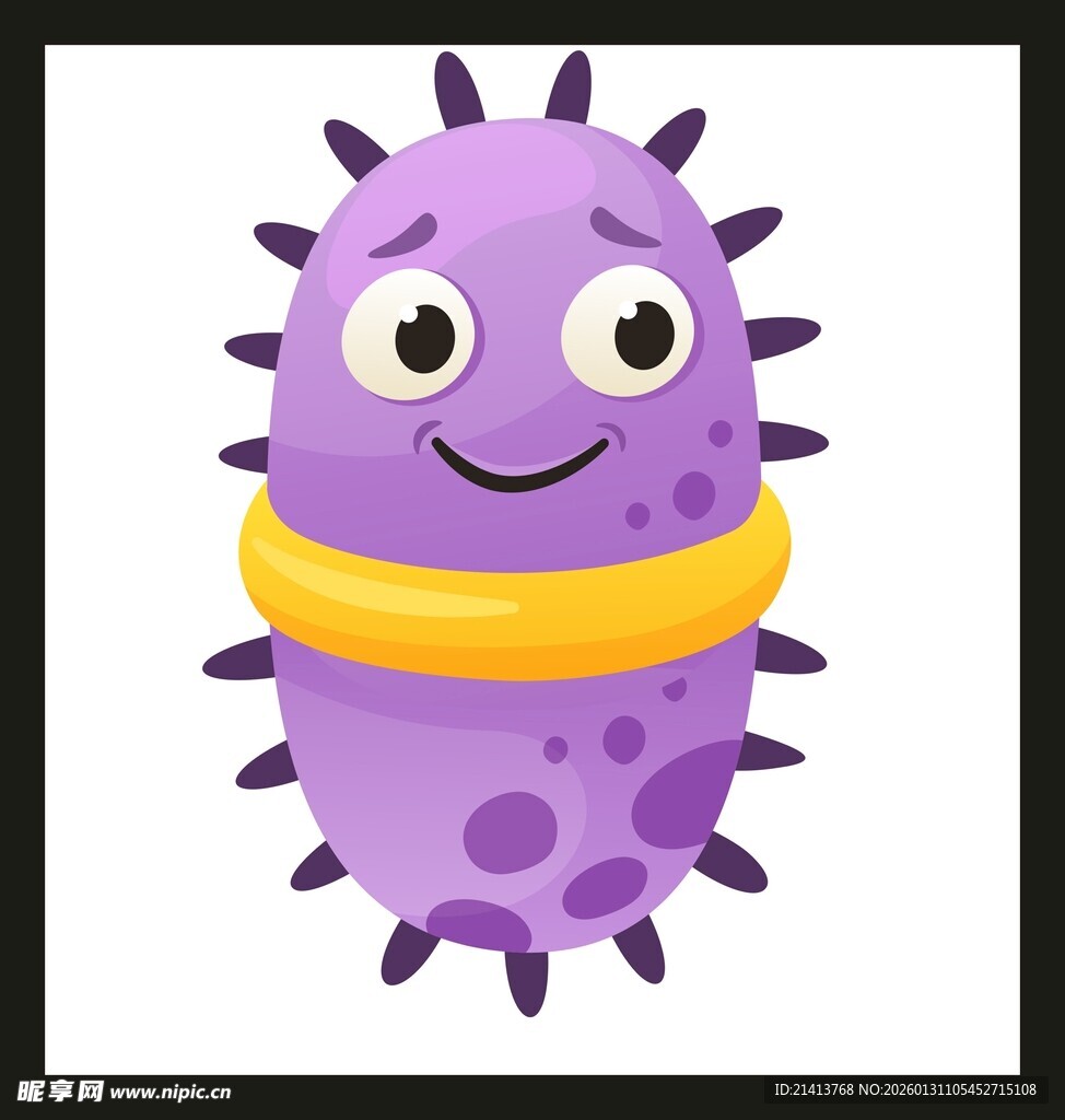 可爱紫色细菌卡通形象