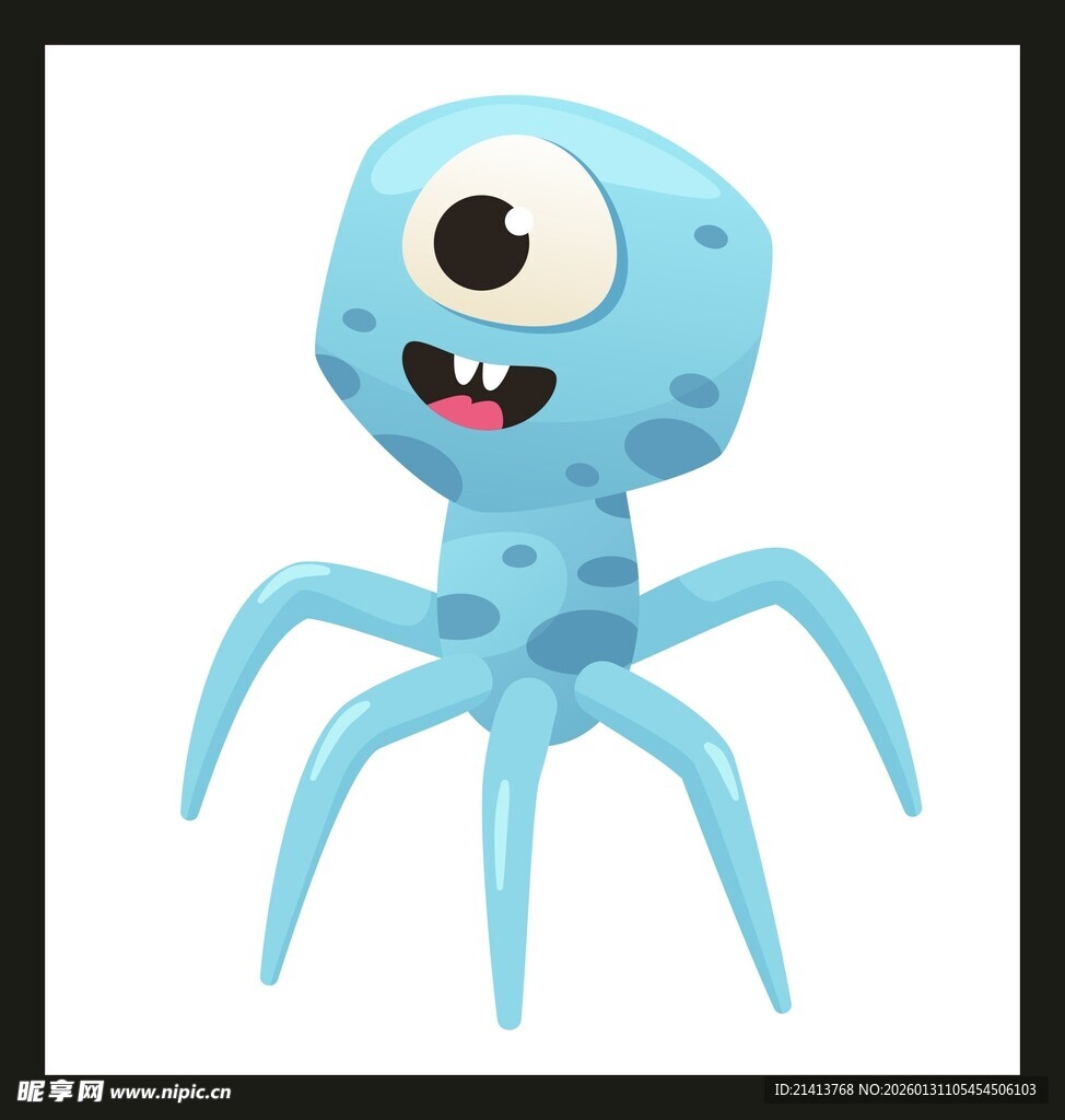 可爱蓝色独眼小怪物