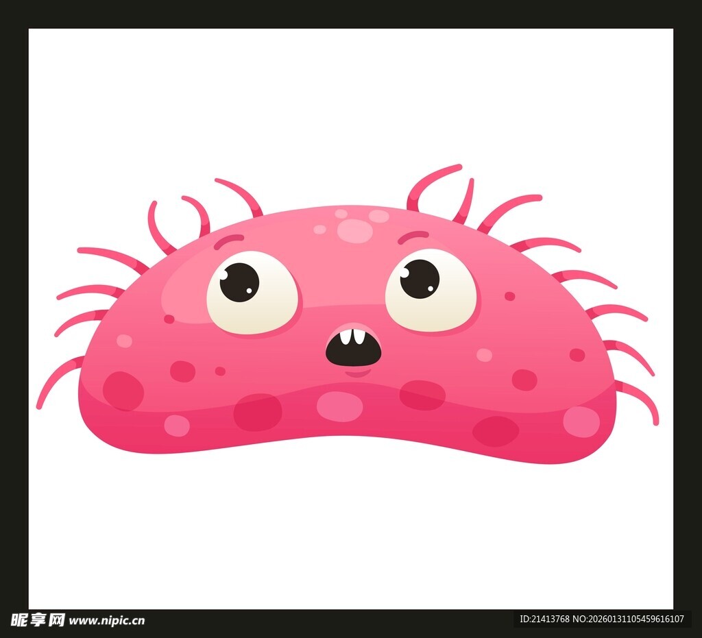 可爱粉色卡通小怪物