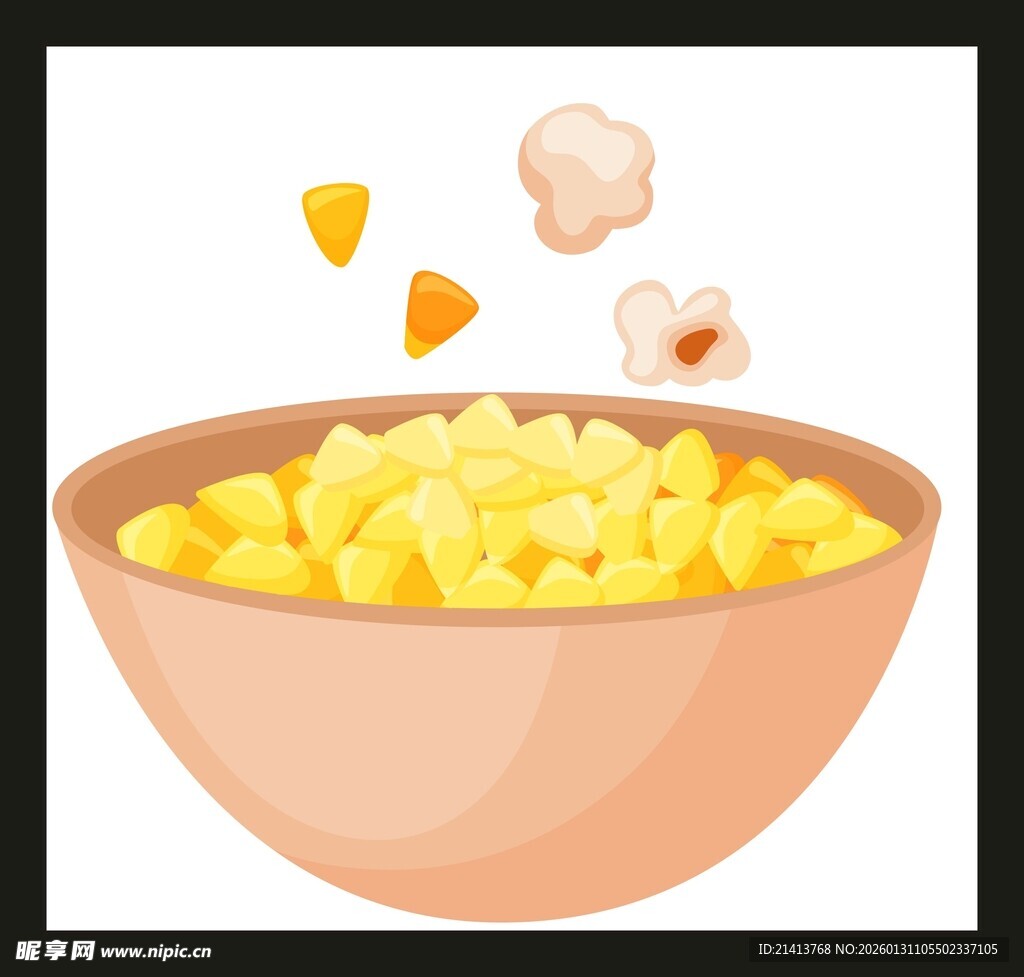 碗中爆米花美味正溢出