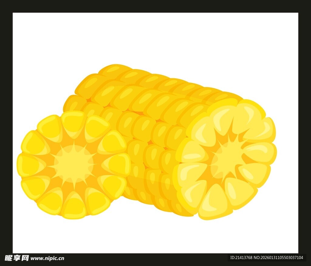 黄色玉米插画