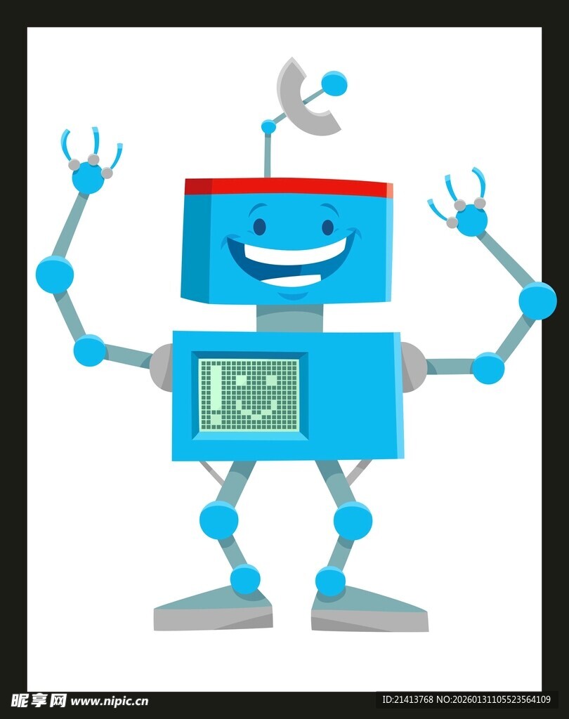 红色卡通机器人形象